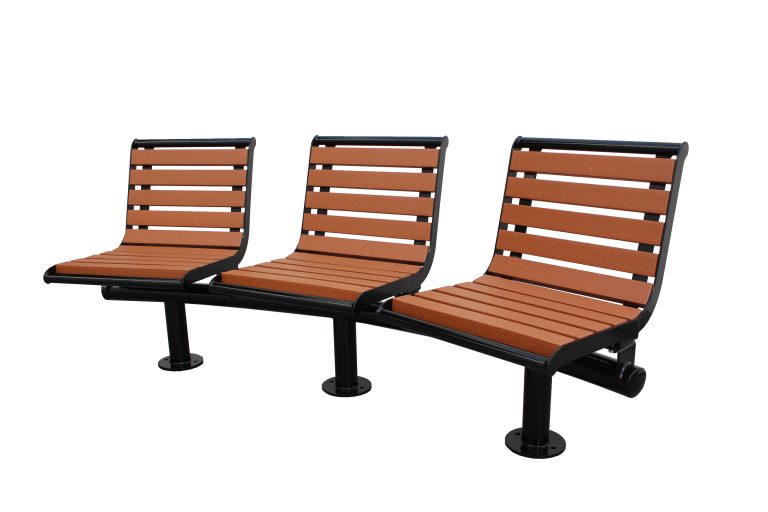 commercial outdoor curved recycled plastic park bench SPB-222 cover image