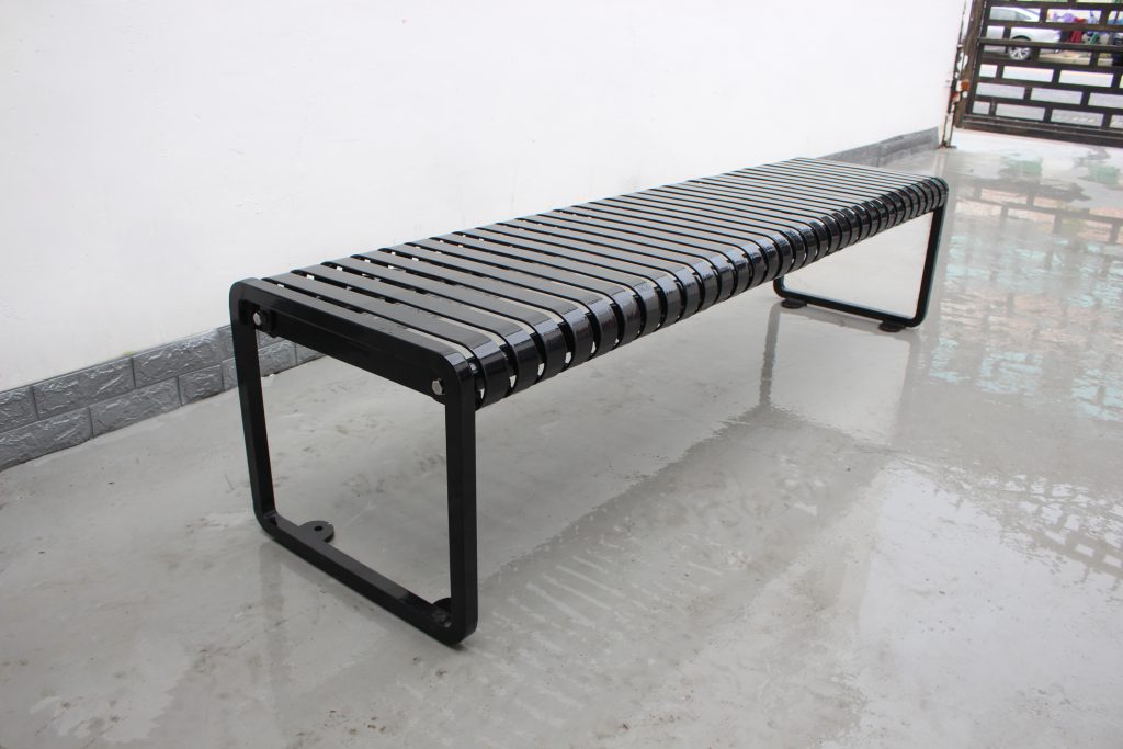 commercial outdoor powder coated steel backless park bench SPB-403