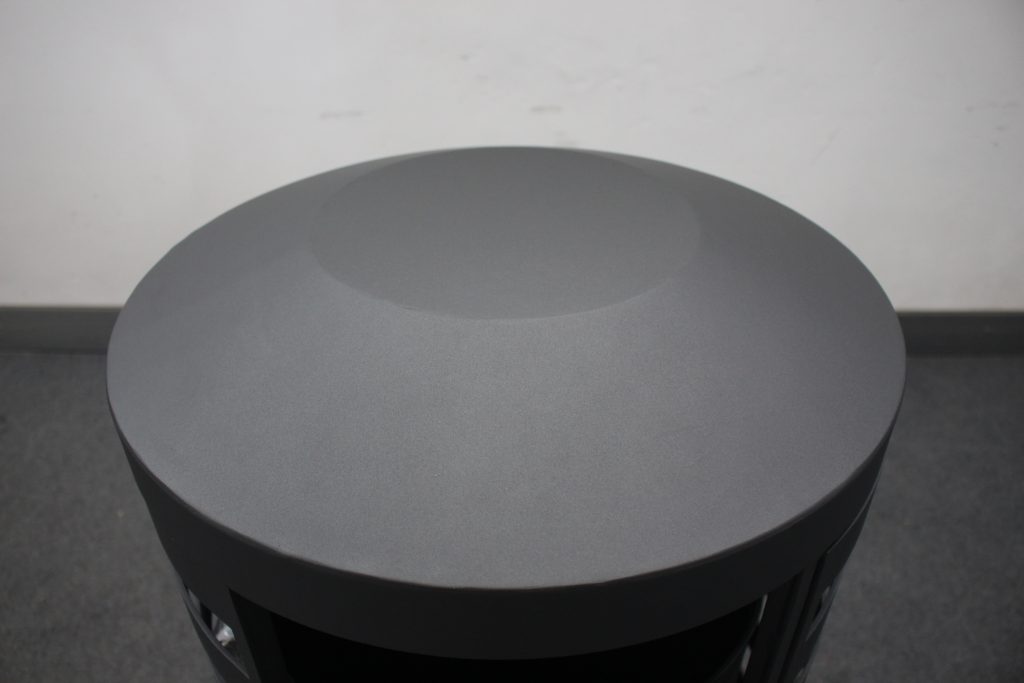 commercial outdoor trash receptacle SPT-C15 with RAL9005 matte black powder coating image 2