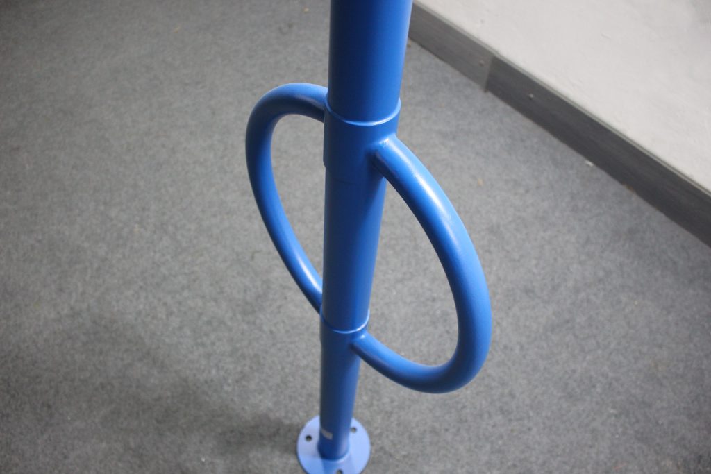 Commercial Steel Bicycle Rack SPR-106 Powder Coated in RAL 5017 Matte Traffic Blue From Sunperk Site Furnishings