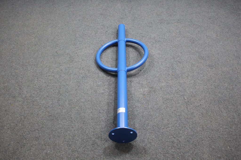 Commercial Steel Bicycle Rack SPR-106 Powder Coated in RAL 5017 Matte Traffic Blue From Sunperk Site Furnishings